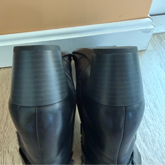ECCO Black Leather Heeled Ankle Boots • Sz 7–7.5 • Ankle Harness Booties - Picture 7 of 12